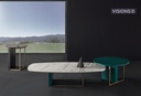 Havana Oval White Marble Coffee Table