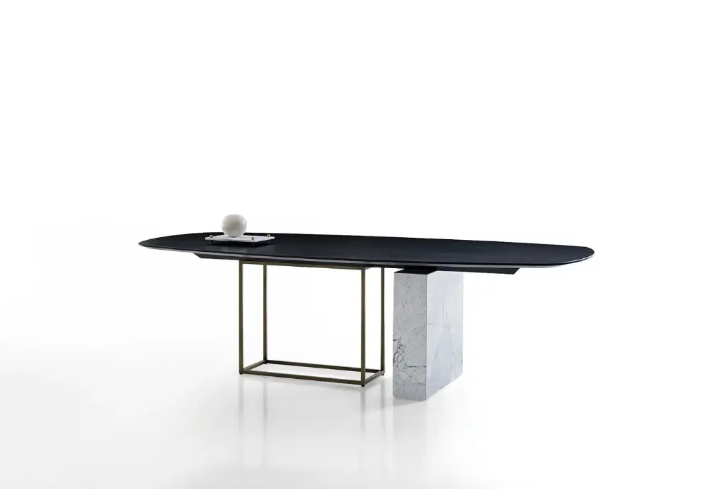 Kartum Designer Dining Table with White Marble Legs (Seats 8–10)