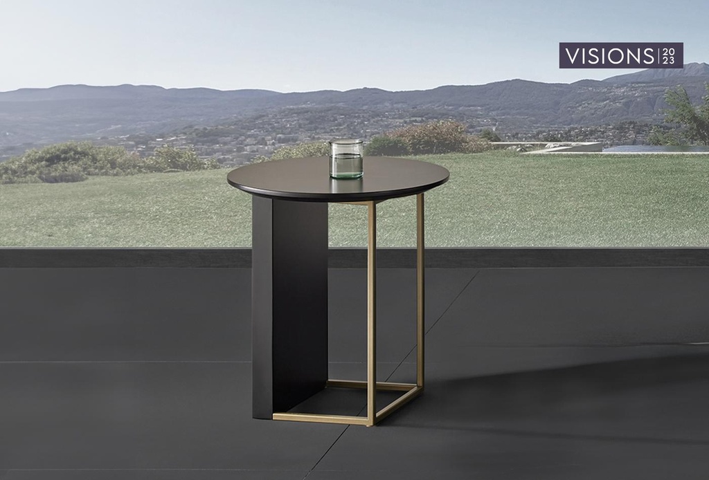 Havana Designer Round Side Table with Gold Legs