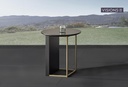 Havana Designer Round Side Table with Gold Legs