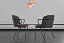 Berta Anthracite Chenille Dining Chair – Metal Legs