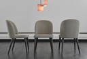 Berta Beige Chenille Dining Chair – Wooden Legs