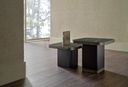 Marion High Side Table – Marble Look Top & Smoked Leg Detail