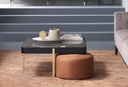 Dorian Black Marble-Look Square Coffee Table