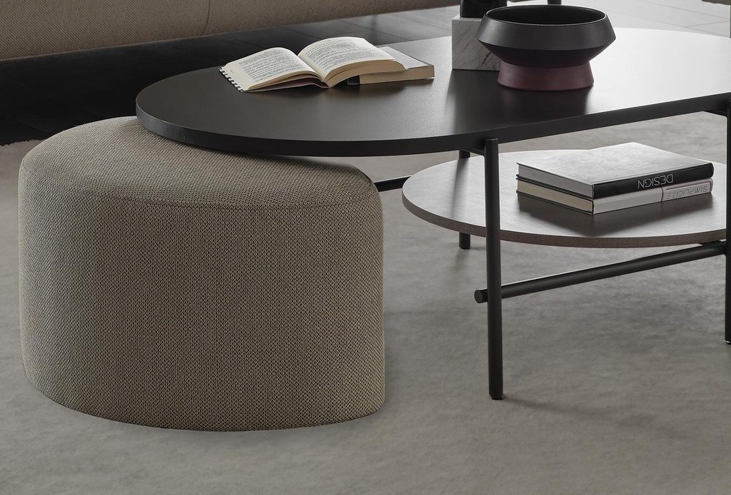 Berta Ottoman – Beige Linen Fabric
