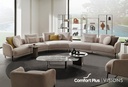 Seoul Curved Corner 5-Seater Modular Sofa with linen fabric